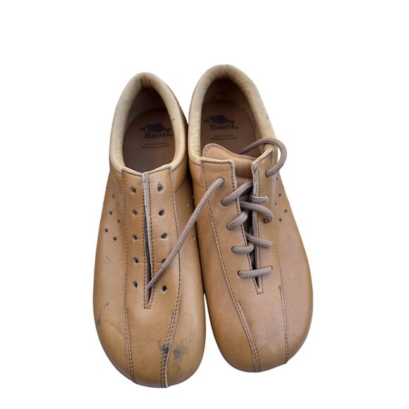 Roots Canada Leather Lace Up Shoes Women’s 7.5 M Brown Comfort Sneakers Tan - Picture 3 of 16